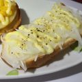 藍川咲's cooksnap of when they made くせになる★たまマヨトースト.