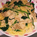 梨夜☆'s cooksnap of when they made ♪ほうれん草と豚こま肉のみそﾊﾟｽﾀ☆.