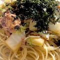 クック船長900's cooksnap of when they made 鯖缶と白菜でつくる柚子風味のスパゲティー.