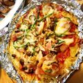 hinarenママ's cooksnap of when they made 簡単！焼きそば麺アレンジ！カリッとピザ.