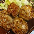 大岩ポルコ's cooksnap of when they made 蓮根の鶏ミンチ挟み焼き.