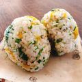 ちゃちゃまる26's cooksnap of when they made 水菜とたくあんのシャキシャキおにぎり.