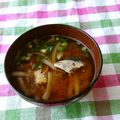 赤い電話's cooksnap of when they made 栄養満点！だしいらず！いわし缶のお味噌汁.