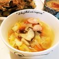 クックE662AA☆'s cooksnap of when they made シーアスパラとソーセージのコンソメスープ.