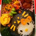 クック08GF6W☆'s cooksnap of when they made 黒猫キティのハロウィン弁当（キャラ弁）.