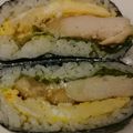 まることさるこ's cooksnap of when they made 鶏胸肉甘酢煮と卵のおにぎらず。お弁当にも.