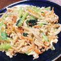 ちゃちゃまる26's cooksnap of when they made 小松菜、もやし、えのき、卵の炒め物！.
