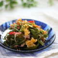 まろんかふぇ's cooksnap of when they made 炒り卵と茎わかめ（切り昆布）の甘酢サラダ.