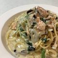 しげその's cooksnap of when they made 凄★サーモン＆ほうれん草のクリームパスタ.