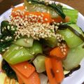 ティ子's cooksnap of when they made 簡単！レンジで青梗菜と人参の塩昆布ナムル.