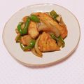 まあまま☆0403's cooksnap of when they made 魚嫌いさんも◎メカジキカレーオイスタ炒め.