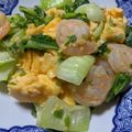 クック037H24☆'s cooksnap of when they made チンゲン菜とエビの卵炒め.