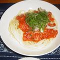 シュウちゃんのママ's cooksnap of when they made 簡単☆トマトソーススパゲティ.
