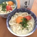 フジぽん's cooksnap of when they made 明太クリーム釜玉うどん　丸亀風.