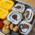 ゆかりんご117♪'s cooksnap of when they made ［鶏ささみ 梅 大葉 巻き焼き＊お弁当］.