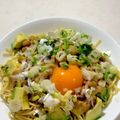 ♪ゆかたん♡'s cooksnap of when they made アボカド納豆と落とし卵のスパゲティ.
