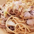 さやぞ～'s cooksnap of when they made めんつゆで、キャベツと豚バラの和風パスタ.