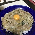 mdrn…✧'s cooksnap of when they made 豚挽き肉ニラモヤシ玉スタミナ丼.