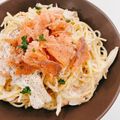 主婦ひろみ。's cooksnap of when they made スモークサーモンのクリームパスタ.