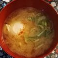 ☆hikonyan☆'s cooksnap of when they made 懐かしい味【大根と半熟玉子のお味噌汁】.