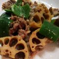 バラーナ's cooksnap of when they made 豚肉柔らか♪蓮根と豚肉のからし炒め.