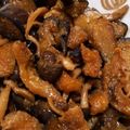 プクこ's cooksnap of when they made 鳥皮、茄子、しめじの炒め物.