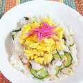 SP♪'s cooksnap of when they made おひとりさまの胡瓜の酢の物でリメイク寿司.