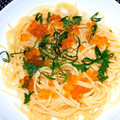 クックMKFJN1☆'s cooksnap of when they made 調味料2つでイクラと大葉の簡単和風パスタ.