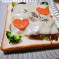 ぱふ's cooksnap of when they made 野菜炒めプラスで♬カレーチーズトースト♡.