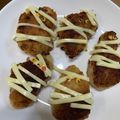 ポメちょん's cooksnap of when they made 簡単ハロウィンおかず　ミイラチーズカツ.