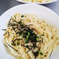 あたりめっこ's cooksnap of when they made 釜玉わさびうどん.