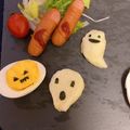 ぷーみさん's cooksnap of when they made 茹で卵deハロウィンかぼちゃ★キャラ弁に.