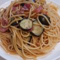 とも☆♪☆♪'s cooksnap of when they made めんつゆで簡単☆なすとベーコン和風パスタ.