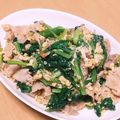 わかポン☆'s cooksnap of when they made 鰹節風味♪小松菜、豚肉のオイスター卵炒め.