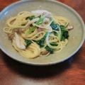 へのへのもへの's cooksnap of when they made ほうれんそうときのこのクリームパスタ✿.