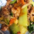 KimiキラMiku's cooksnap of when they made 豚こま肉と青梗菜のピリ辛味噌炒め♡.