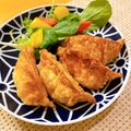 obirara's cooksnap of when they made 余った餃子の皮で☆カニカマ揚げ餃子.