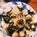 （＊あωや＊）'s cooksnap of when they made 彩りも美しい！キュウリとわかめの酢の物.