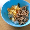 Sac’HiNa's cooksnap of when they made 鶏そぼろと卵の二色丼♡﻿.