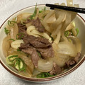 ねこドーナツ's cooksnap of when they made 簡単ひやあつ肉うどん☆めんつゆ使用.