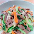 ☆３匹の子ぶた☆'s cooksnap of when they made 小松菜と牛肉のニンニク炒め❤️.