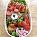 ☆kiyomin☆'s cooksnap of when they made ＊すぐ出来！冷食ハンバーグキャラ弁クマ＊.