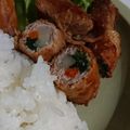 万華月's cooksnap of when they made 人参とじゃがいもの豚肉巻き.