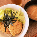 てるやまもみじ's cooksnap of when they made 鶏挽肉と長ネギだけ！簡単つくね丼.