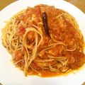 Orcarca's cooksnap of when they made 再現！トマトとニンニクのスパゲティ♪.