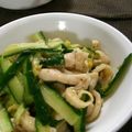 毎日しょっぱい亭's cooksnap of when they made キュウリと鶏皮を生姜でサッパリと！.