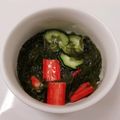 ☆hikonyan☆'s cooksnap of when they made めかぶとキュウリとカニカマの酢の物.