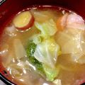 ばたみそーぱん☆'s cooksnap of when they made ベーコンと野菜の味噌汁、バター風味.