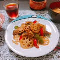 Yoちゃん☆'s cooksnap of when they made 減塩 豚、れんこん、ししとうの甘辛炒め.