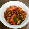watership's cooksnap of when they made 茄子とウインナーのバジルトマト煮込み.